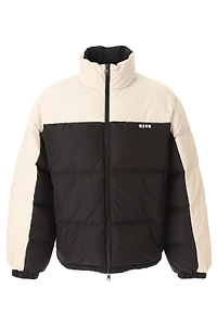 Msgm Logo-Patch Two-Toned Padded Jacket