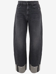 Mother Wide-Leg Cuffed Jeans