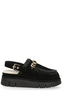 Mou Bounce Logo Lettering Slingback Mules