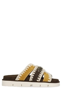 Mou Braided Trim Platform Sandals