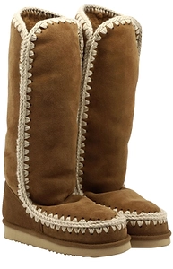 Mou Contrast Stitched Knee-Length Boots