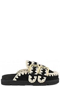 Mou Crochet Trim Buckled Sandals