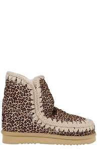 Mou Eskimo Leopard-Printed Stitched Boots
