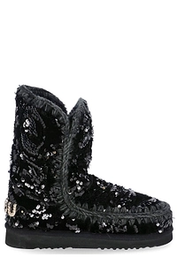Mou Eskimo Sequin-Embellished Slip-On Boots