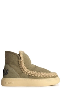 Mou Eskimo Whipstitch-Trim Round-Toe Ankle Boots