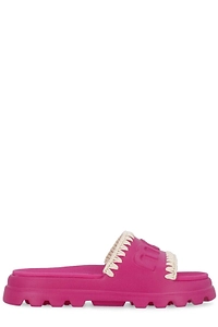 Mou Eva Logo-Embossed Open-Toe Slides