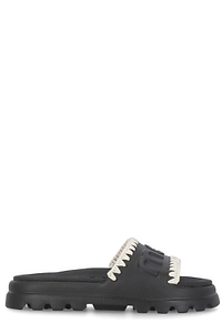 Mou Eva Logo-Embossed Open-Toe Slides