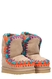 Mou Kids Braided-Trim Ankle Boots