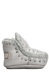 Mou Kids Eskimo Crochet-Trim Slip-On Boots