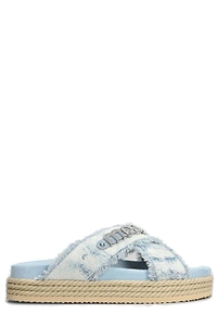 Mou Logo Lettering Open Toe Sandals