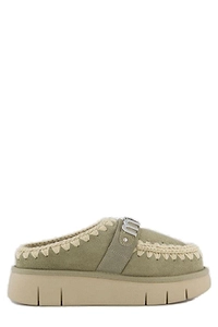 Mou Logo-Lettering Round-Toe Slippers