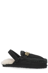 Mou Logo Lettering Slingback Sandals