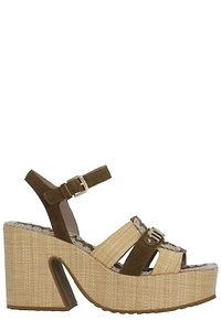 Mou Logo Platform Heeled Sandals