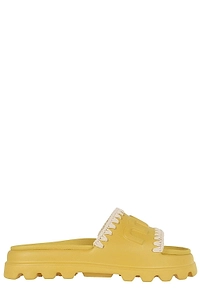 Mou One-Piece Logo Slide Flip-Flops