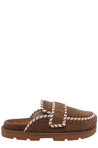Mou Perforated Stitch-Trim Mules