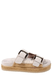 Mou Raffia Two-Buckle Sandals