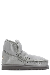 Mou Stitched Trim Slip-On Ankle Boots