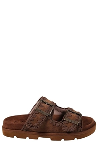 Mou Whipstitch Buckle Flat Sandals