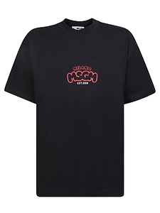 Msgm Logo Printed Crewneck T-Shirt