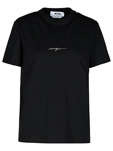 Msgm Logo-Printed Crewneck T-Shirt
