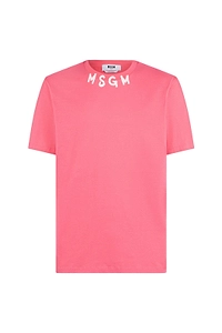 Msgm Logo Printed Crewneck T-Shirt