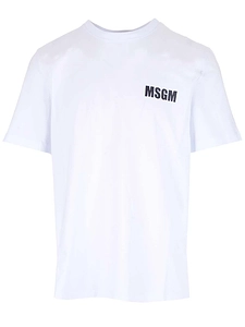 Msgm Logo Printed Crewneck T-Shirt