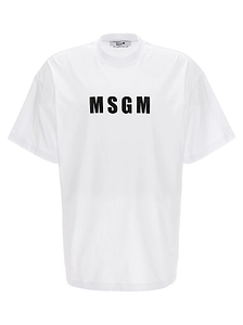 Msgm Logo Printed Crewneck T-Shirt