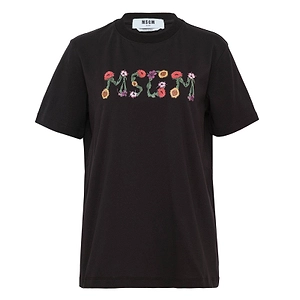 Msgm Logo Printed Crewneck T-Shirt