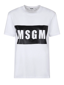 Msgm Logo Printed Crewneck T-Shirt