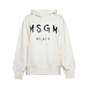 Msgm Logo Printed Drawstring Hoodie
