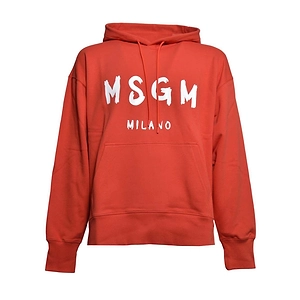 Msgm Logo Printed Drawstring Hoodie