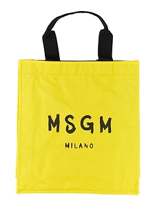Msgm Logo Printed Top Handles Tote Bag