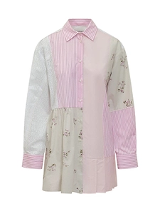 Msgm Long-Sleeved Panelled Shirt
