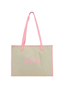 Msgm Medium Logo-Printed Top Handle Bag