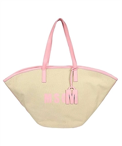 Msgm New Logo Printed Top Handle Bag