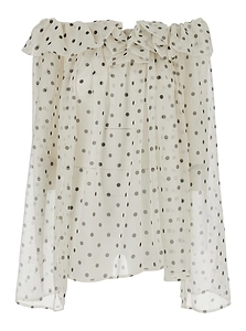 Msgm Ruffled Polka-Dot Top