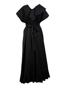 Msgm Ruffled V-Neck Midi Dress