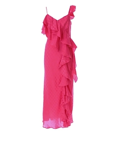 Msgm Ruffled Jacquard Dress