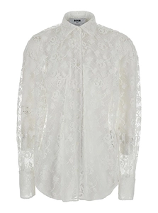 Msgm Sheer Embroidered Shirt