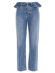Msgm Ruffled Waist Denim Jeans