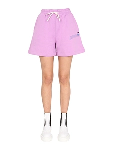 Msgm Slogan Print Drawstring Track Shorts