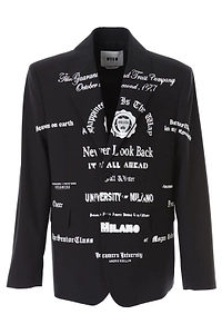Msgm Single Breasted Printed Blazer