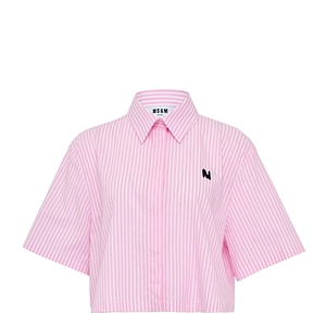 Msgm Striped Cropped Shirt