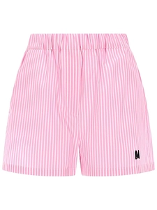 Msgm Striped Elastic-Waist Shorts