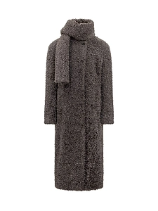 Msgm Textured Scarf-Detail Coat