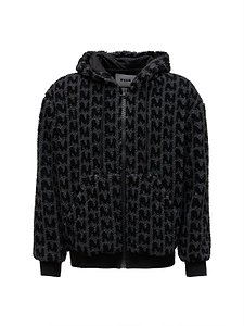 Msgm Towelled Finished Zipped Hoodie