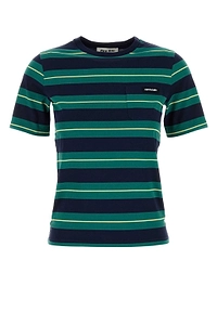 Miu Miu Striped Crewneck T-Shirt