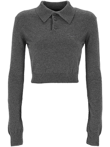 Mugler Cropped Polo Top