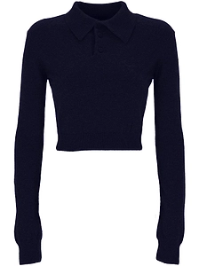 Mugler Cropped Polo Top