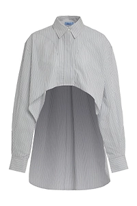 Mugler Cropped Striped Shirt